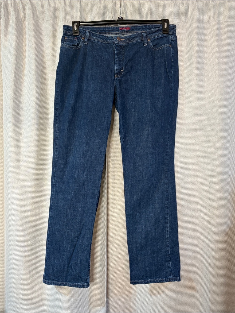 Wrangler Women's Straight Leg Jeans - Dark Blue Wash Denim